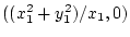 \(((x_1^2+y_1^2)/x_1, 0)\)
