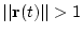 \(\vert\vert\mathbf{r}(t)\vert\vert>1\)